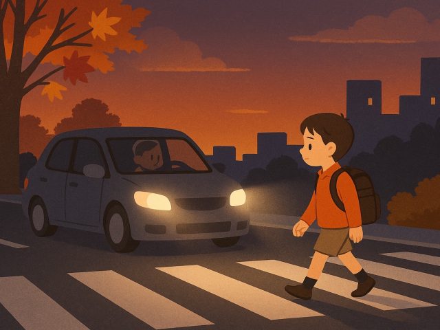 秋の夕方は見えているようで見えていない危険!