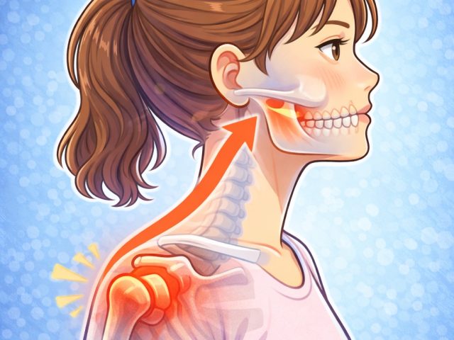 肩と顎は動きが連動している　