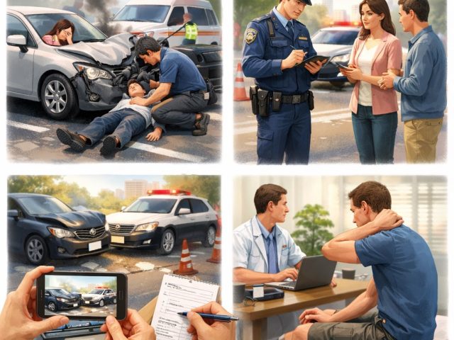 交通事故に遭った時、落ち着いて行う5つの行動