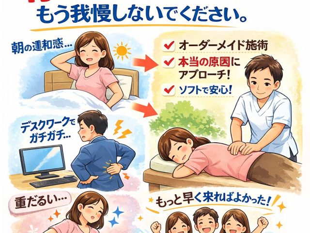 背中のつらさ、もう我慢しないでください！