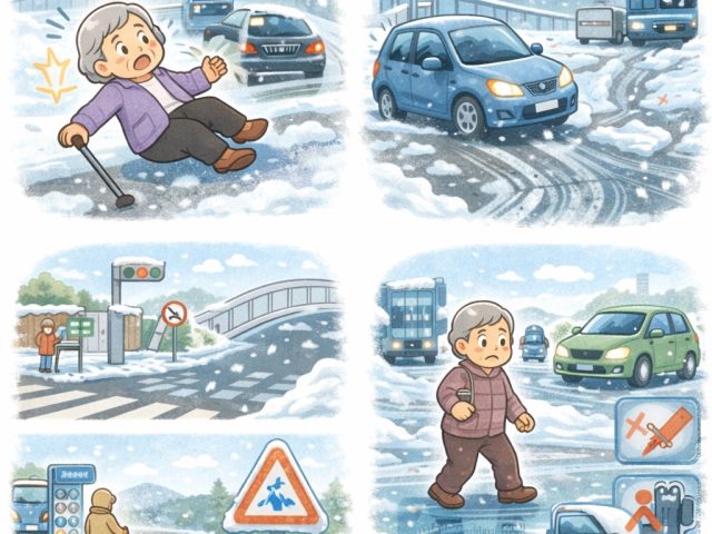 【降雪の翌日に注意】雪が止んだあとこそ交通事故・転倒が増えます